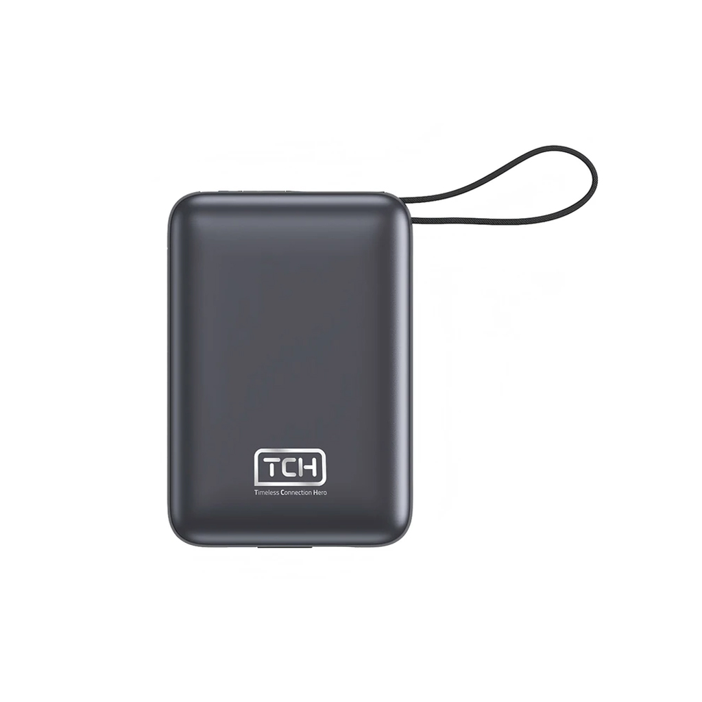 پاوربانک 20000 میلی آمپر تی سی اچ 22.5 وات مدل TCH PB Compact 2020 دارای دو کابل USB-C و لایتنینگ با گارانتی 18 ماهه شرکتی