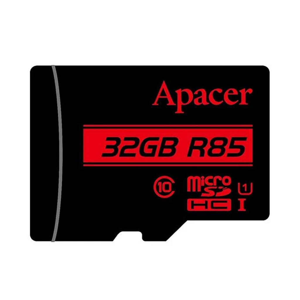 کارت حافظه میکرو اس دی 32 گیگابایت اپیسر مدل Apacer MicroSD HC CL10 U1 UHS l V10 A1 W/0 R100 با گارانتی 60 ماهه شرکتی