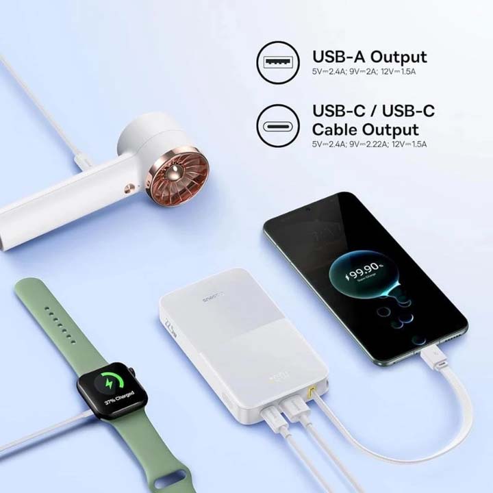 پاوربانک 10000 میلی آمپر باسیوس 22.5 وات مدل Baseus EnerFill FC51 Bipow2 Pro به همراه کابل متصل با گارانتی 24 ماهه شرکتی - 6