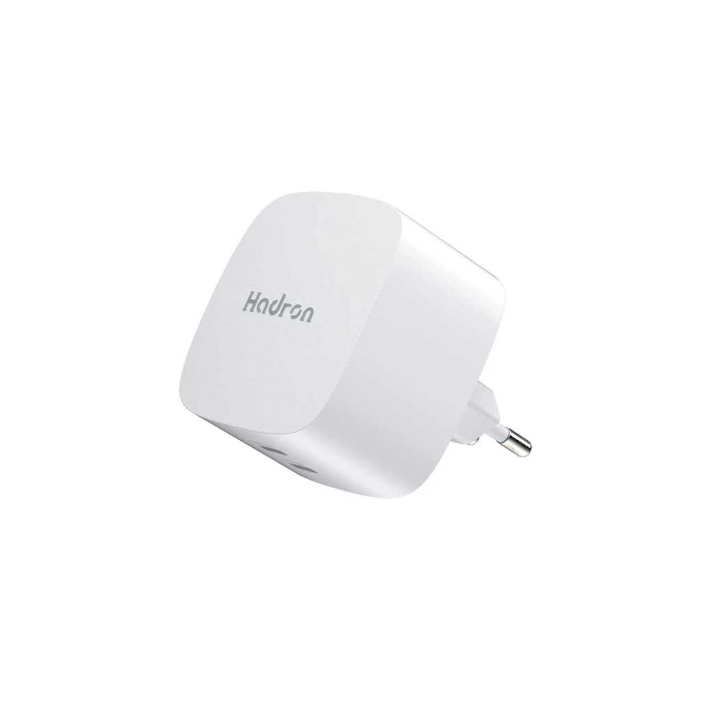 شارژر دیواری 65 وات دو پورت هادرون مدل C1016 با 2 خروجی USB-C با گارانتی 24 ماهه شرکتی