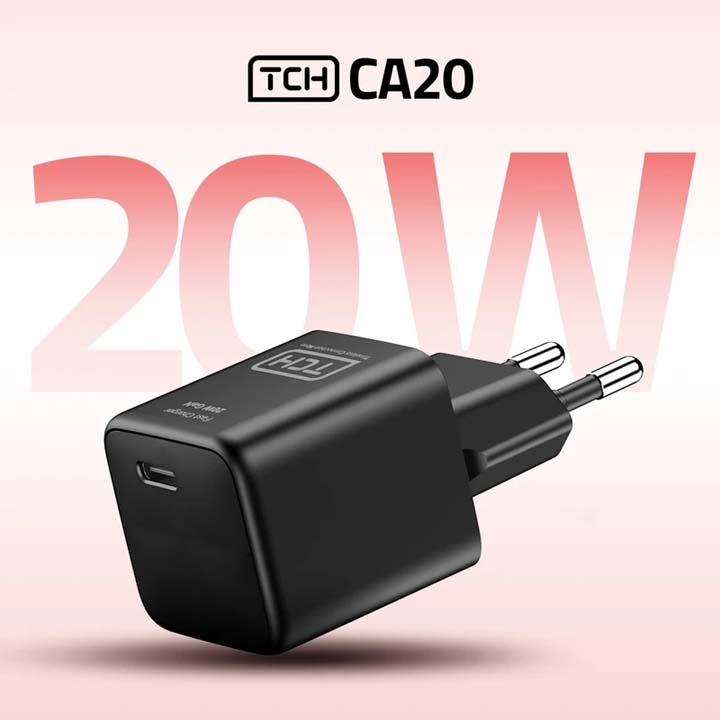 شارژر دیواری 20 وات تی سی اچ مدل TCH CA20 دو پین با 1 خروجی USB-C با گارانتی 18 ماهه شرکتی — تصویر ۴