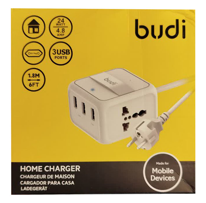 شارژر رومیزی و چندراهی برق 24W بودی با سه خروجی USB مدل M8J311EC با گارانتی 18 ماهه (6 ماه تعویض) — تصویر ۲