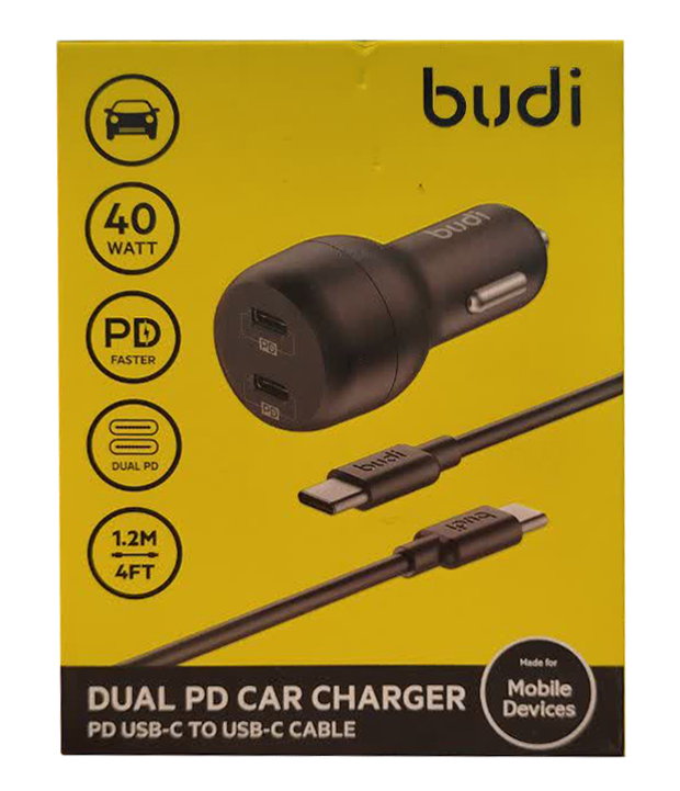 شارژر فندکی 40W بودی PD و فست با دو خروجی USB-C به همراه کابل USB-C به USB-C مدل CC108RTTB با گارانتی 18 ماهه (6 ماه تعویض) — تصویر ۳
