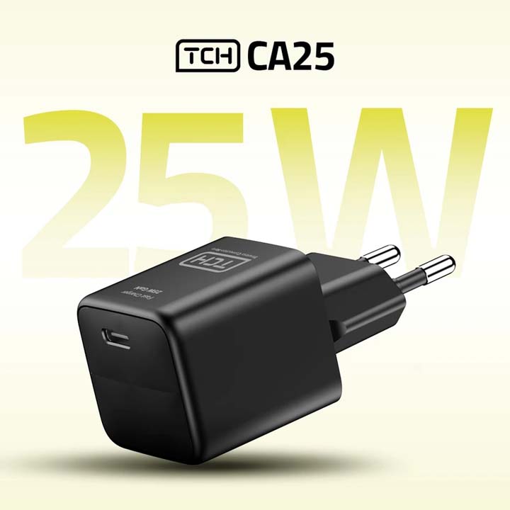 شارژر دیواری 25 وات تی سی اچ مدل TCH CA25 دو پین با 1 خروجی USB-C با گارانتی 18 ماهه شرکتی — تصویر ۴