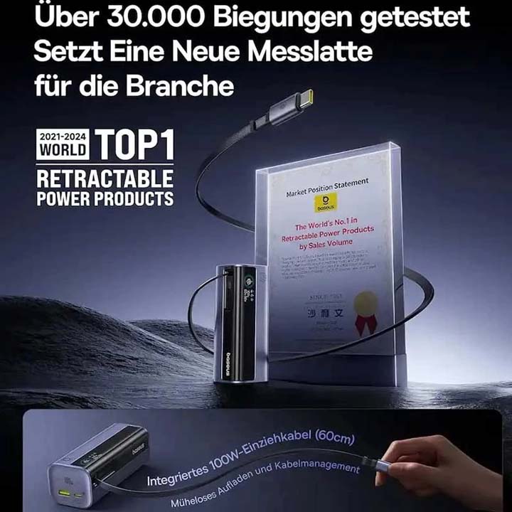 پاوربانک 20000 میلی آمپر باسیوس 145 وات مدل Baseus EnerGeek GR11 به همراه کابل جمع شونده با گارانتی 24 ماهه شرکتی - 6