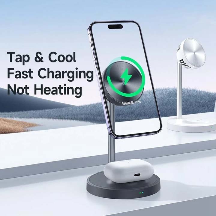 شارژر بی سیم 15 وات و پایه نگهدارنده موبایل مک دودو مدل Mcdodo CH-2150 با گارانتی 18 ماهه شرکتی — تصویر ۵