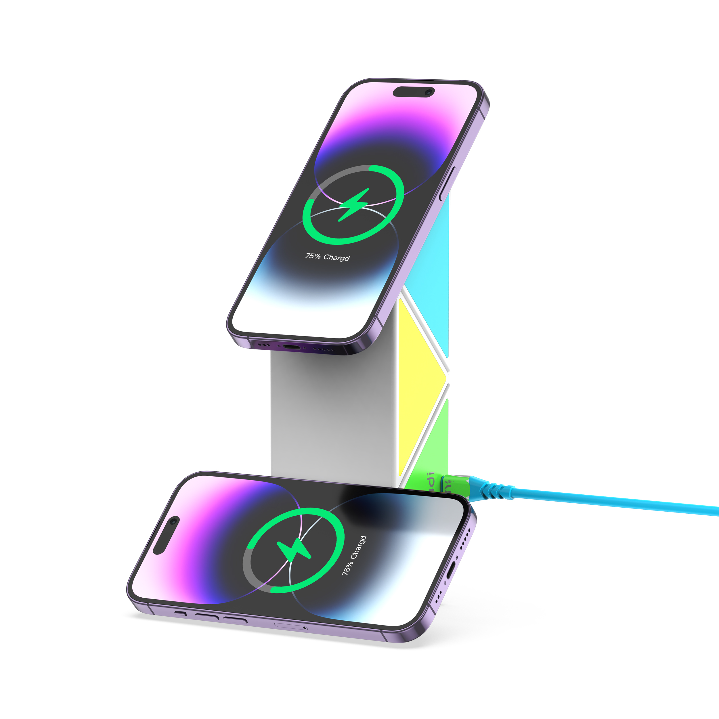 شارژر بی سیم چهار کاره 20W بودی دارای نورپردازی و کابل USB-C به طول 1.2 متر مدل WL4600W با گارانتی 18 ماهه (6 ماه تعویض) — تصویر ۵