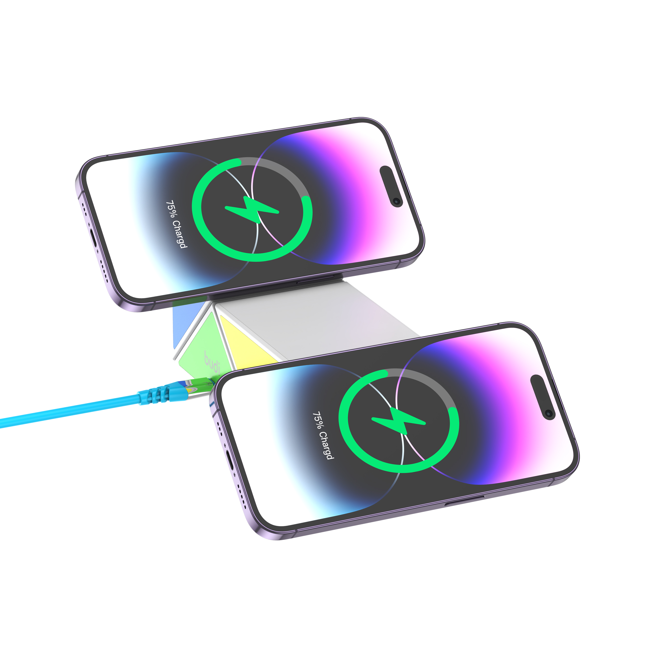 شارژر بی سیم چهار کاره 20W بودی دارای نورپردازی و کابل USB-C به طول 1.2 متر مدل WL4600W با گارانتی 18 ماهه (6 ماه تعویض) — تصویر ۷