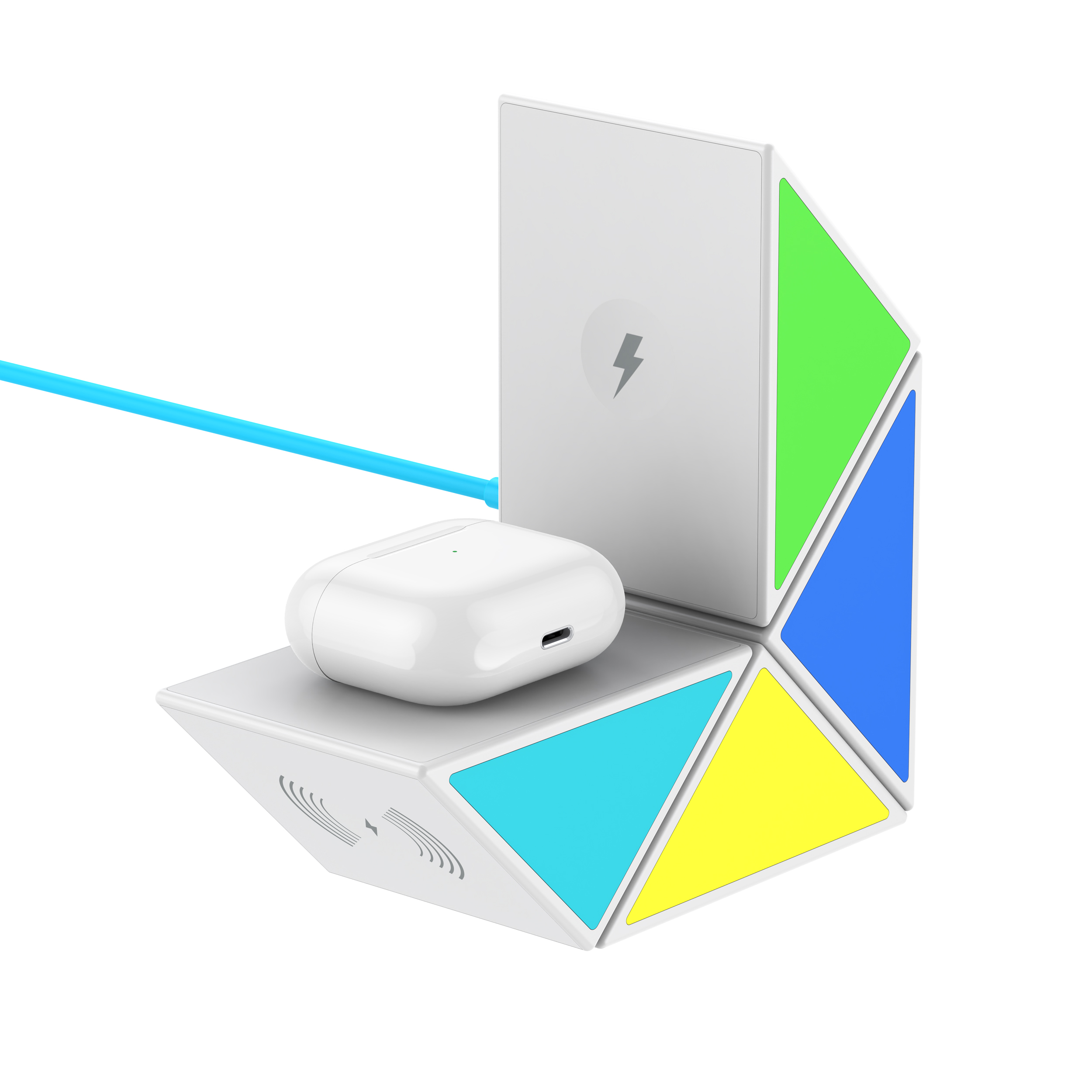 شارژر بی سیم چهار کاره 20W بودی دارای نورپردازی و کابل USB-C به طول 1.2 متر مدل WL4600W با گارانتی 18 ماهه (6 ماه تعویض) — تصویر ۱۱