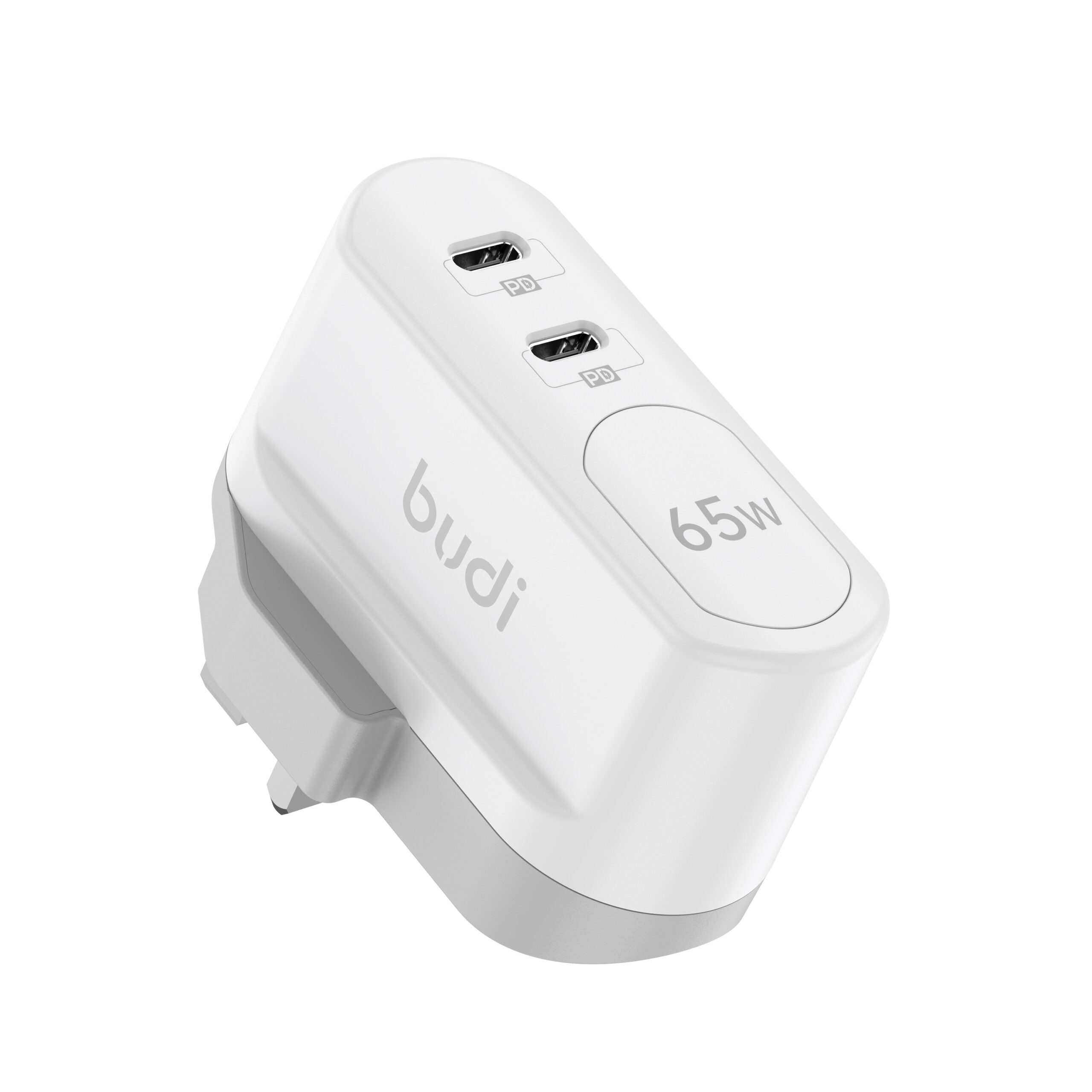 شارژر دیواری 65W بودی PD و فست سه پین با دو خروجی USB-C و سری قابل چرخش مدل AC326RUW با گارانتی 18 ماهه (6 ماه تعویض) — تصویر ۲