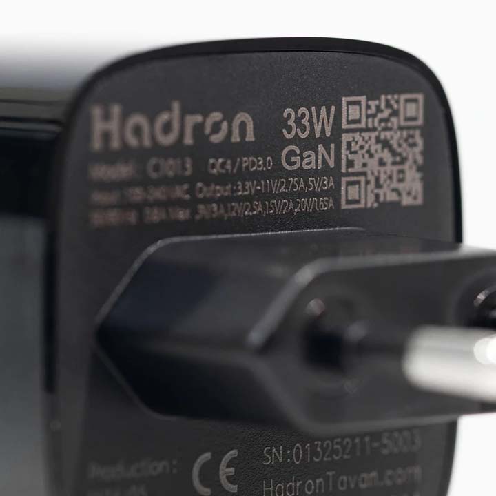 شارژر دیواری هادرون 33 وات مدل Hadron C1013 با یک خروجی USB-C با گارانتی 24 ماهه شرکتی — تصویر ۵