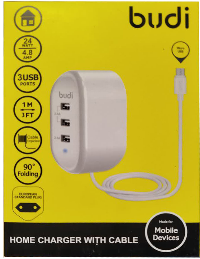 شارژر دیواری 24W بودی با خروجی USB و کابل microUSB مدل M8J312EM با گارانتی 18 ماهه (6 ماه تعویض) — تصویر ۴