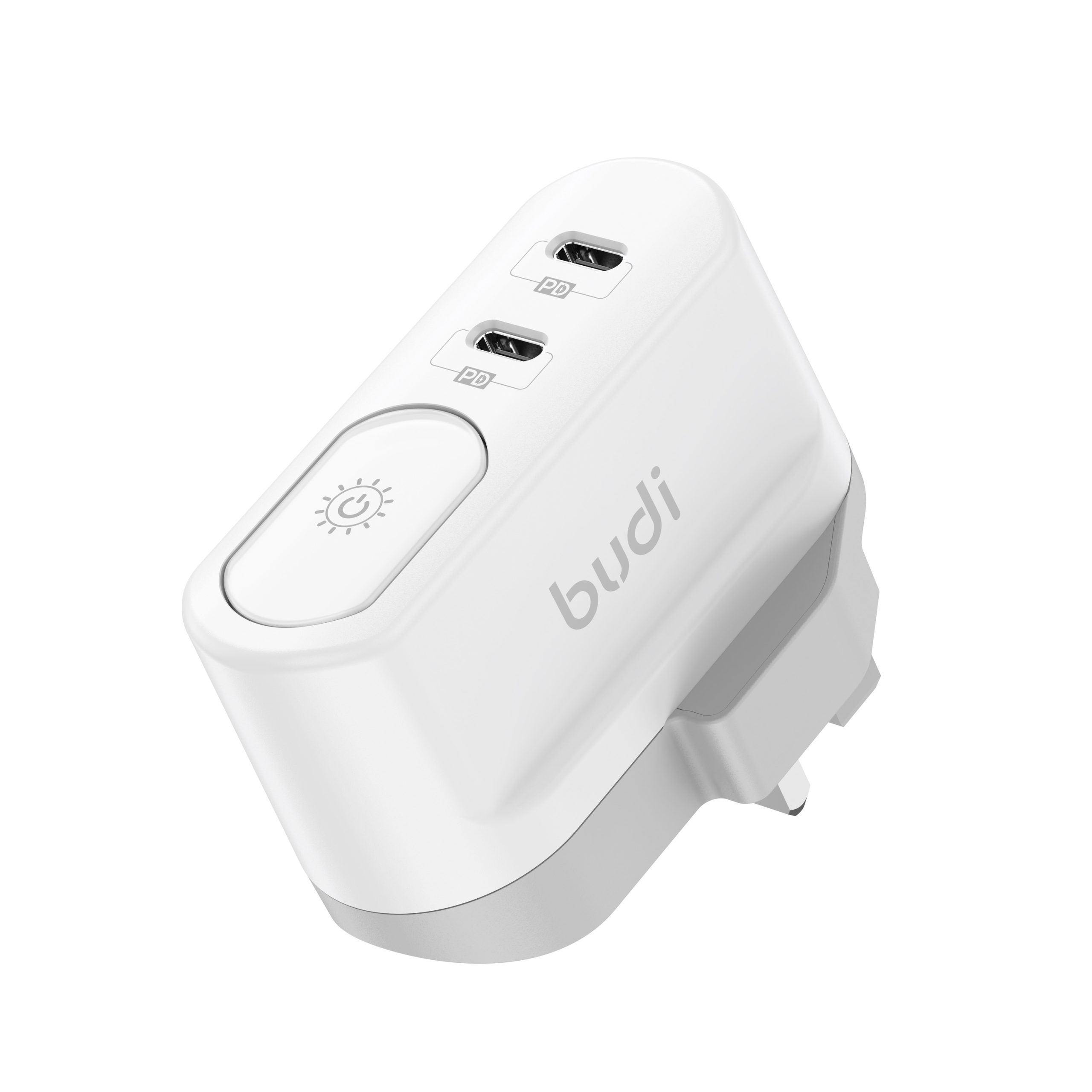 شارژر دیواری 40W GaN بودی PD و فست سه پین با دو خروجی USB-C، نورپردازی و سری قابل چرخش مدل AC326DUW با گارانتی 18 ماهه (6 ماه تعویض) — تصویر ۶