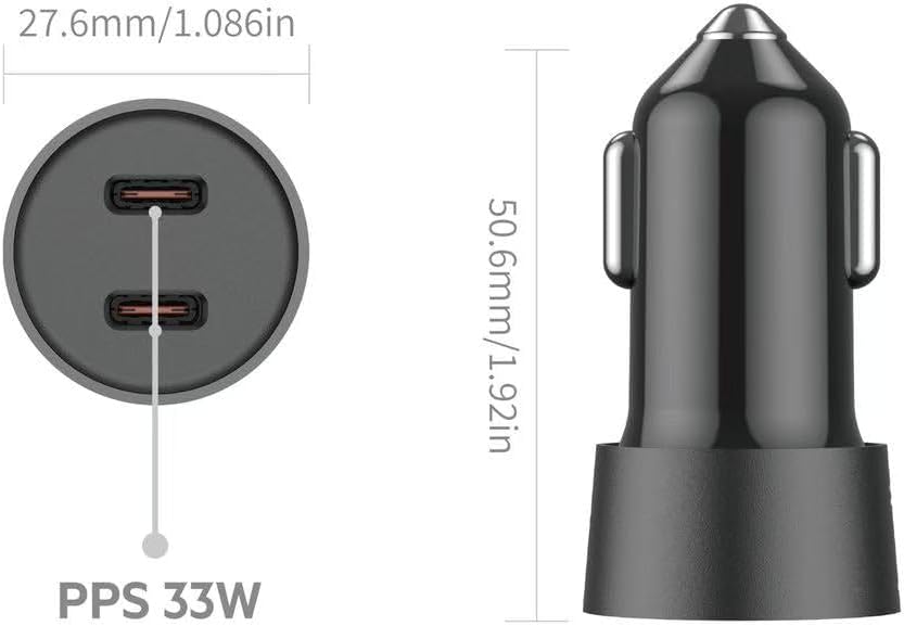 شارژر فندکی 33W بودی PD و فست با دو خروجی USB-C و کابل شارژ USB-C به لایتنینگ مدل CC622RTLB با گارانتی 18 ماهه (6 ماه تعویض) — تصویر ۶