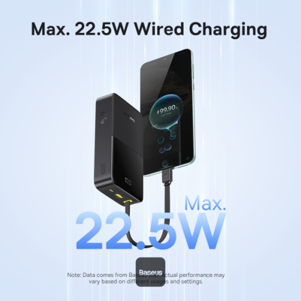 پاوربانک 20000 میلی آمپر باسیوس 22.5 وات مدل Baseus EnerFill FC51 Bipow2 Pro به همراه کابل متصل با گارانتی 24 ماهه شرکتی - 5