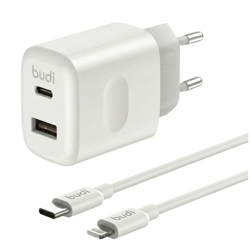 شارژر دیواری 30W بودی PD و فست به همراه کابل 27W USB-C به لایتنینگ به طول 1.2 متر با 2 پورت مدل AC306ETLW با گارانتی 18 ماهه (6 ماه تعویض) — تصویر ۲
