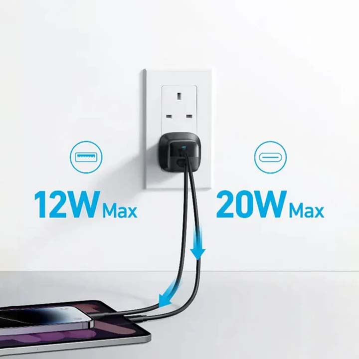 شارژر دیواری 33 وات انکر مدل Anker 323 Charger A2331 با 1 خروجی USB و 1 خروجی USB-C با گارانتی 18 ماهه شرکتی — تصویر ۵