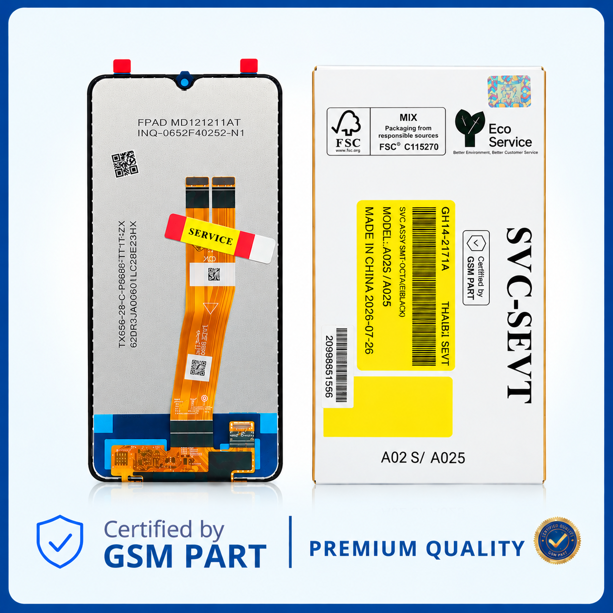 LCD SAMSUNG A02S (A025 / A035 / A037) N.F (SERVICE PACK) GSM PART