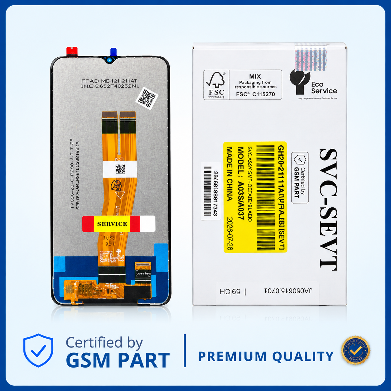 LCD SAMSUNG A03S (A037 / A035 / A025) N.F (SERVICE PACK) GSM PART