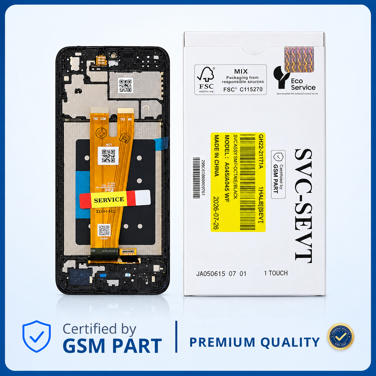 LCD SAMSUNG A04 (A045) W.F (SERVICE PACK) GSM PART
