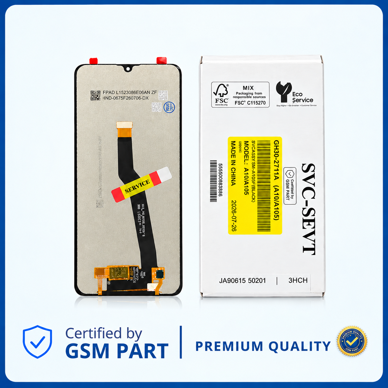 LCD SAMSUNG A10 (A105 / M10) N.F (SERVICE PACK) GSM PART