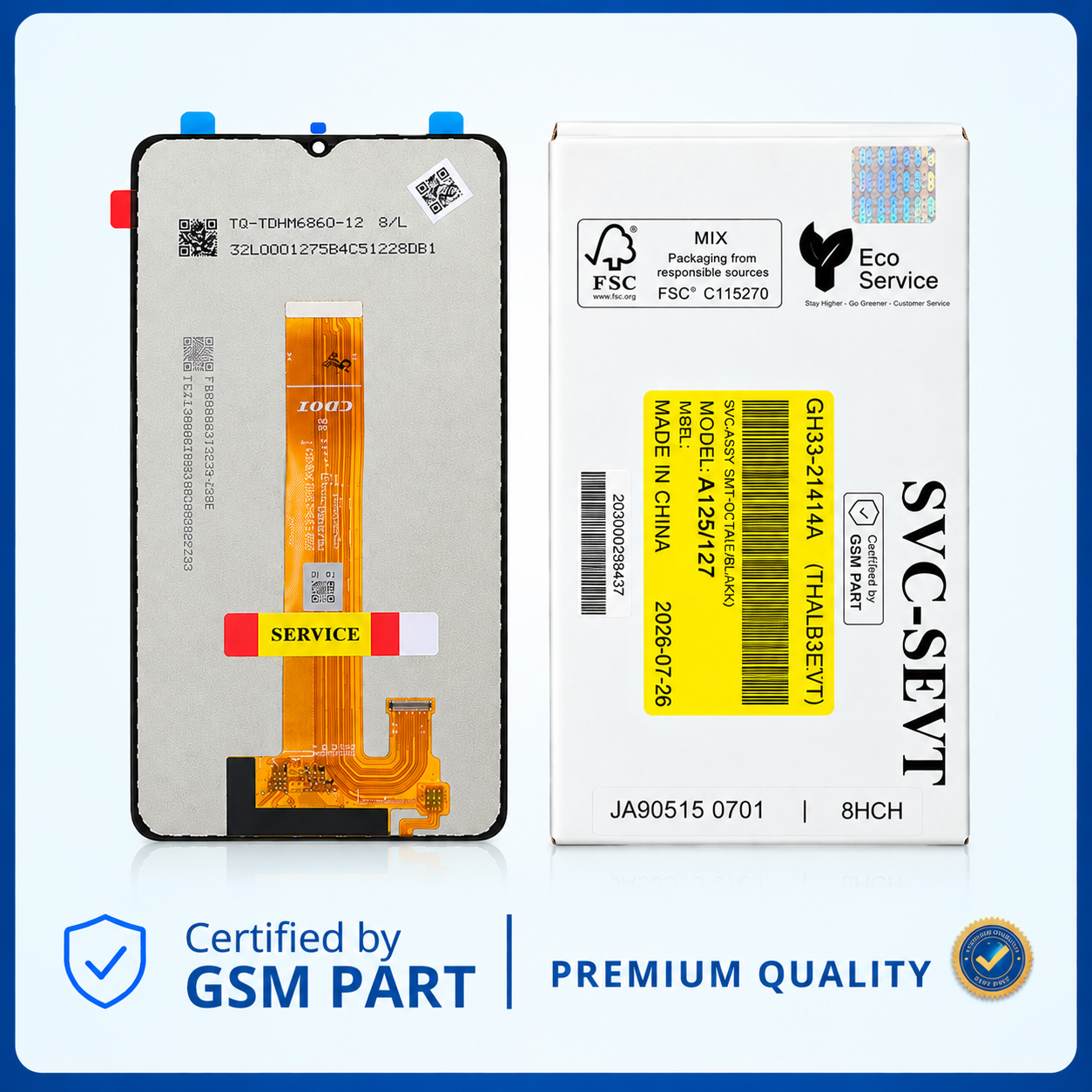LCD SAMSUNG A12 (A127 / A125) (FULL) N.F (SERVICE PACK) GSM PART