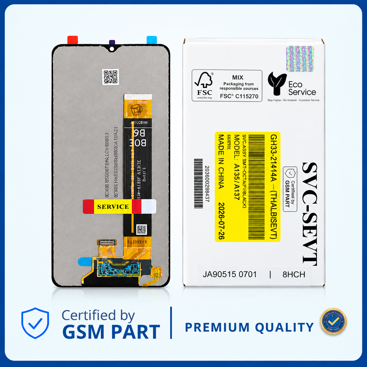 LCD SAMSUNG A13 (A135 / A137) (FULL) N.F (SERVICE PACK) GSM PART