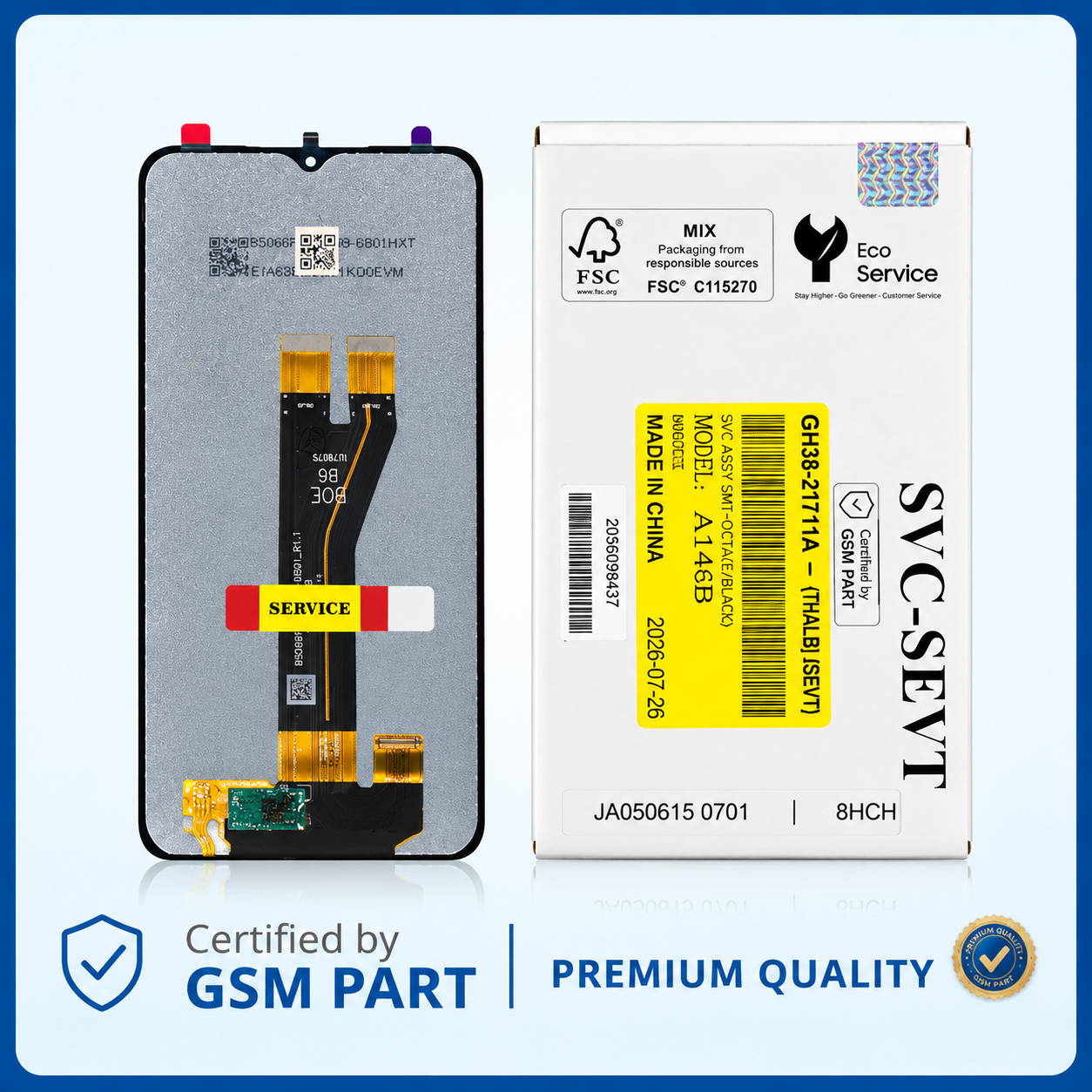 LCD SAMSUNG A146 B (BIG FLAT) N.F (SERVICE PACK) GSM PART