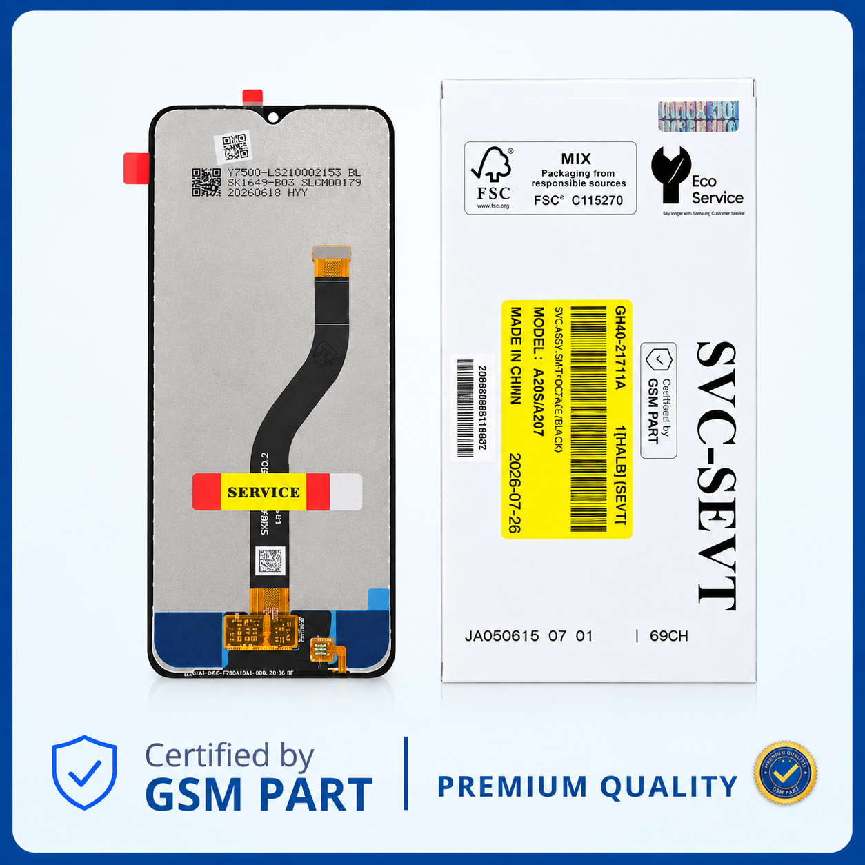 LCD SAMSUNG A20S (A207) N.F (SERVICE PACK) GSM PART