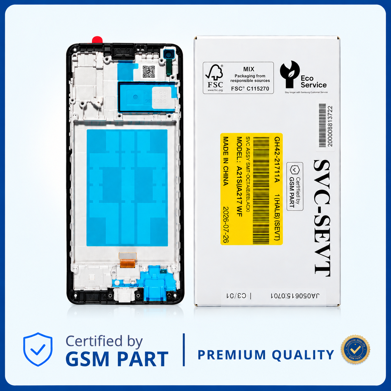 LCD SAMSUNG A21S (A217) W.F (SERVICE PACK) GSM PART