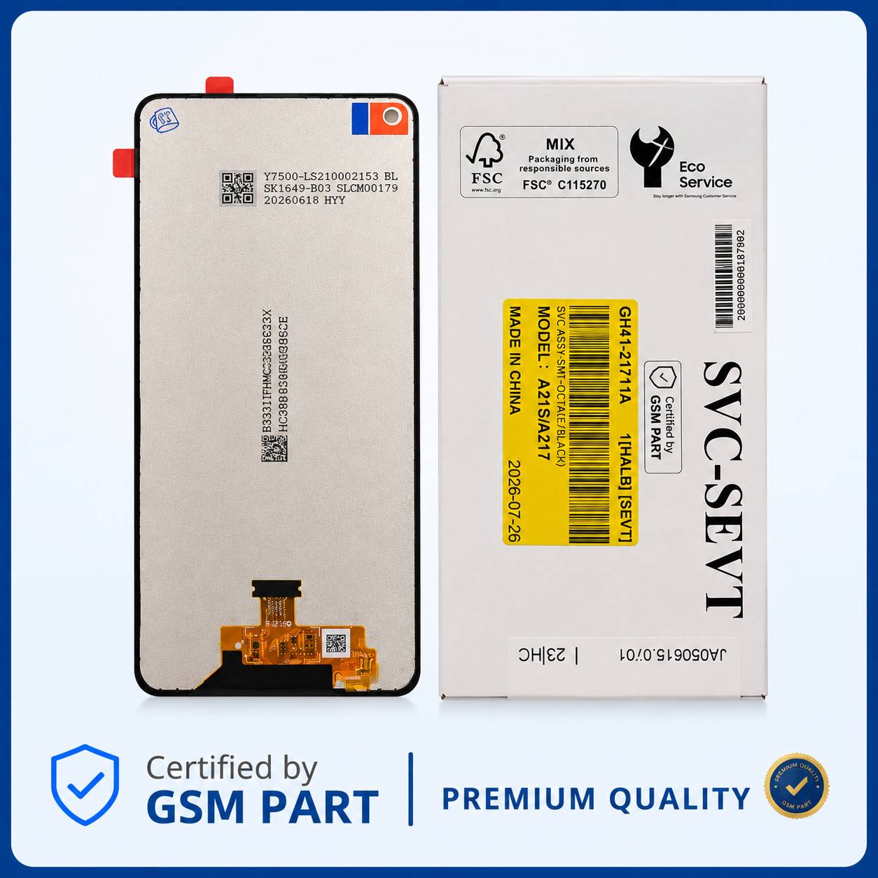 LCD SAMSUNG A21S (A217) N.F (SERVICE PACK) GSM PART