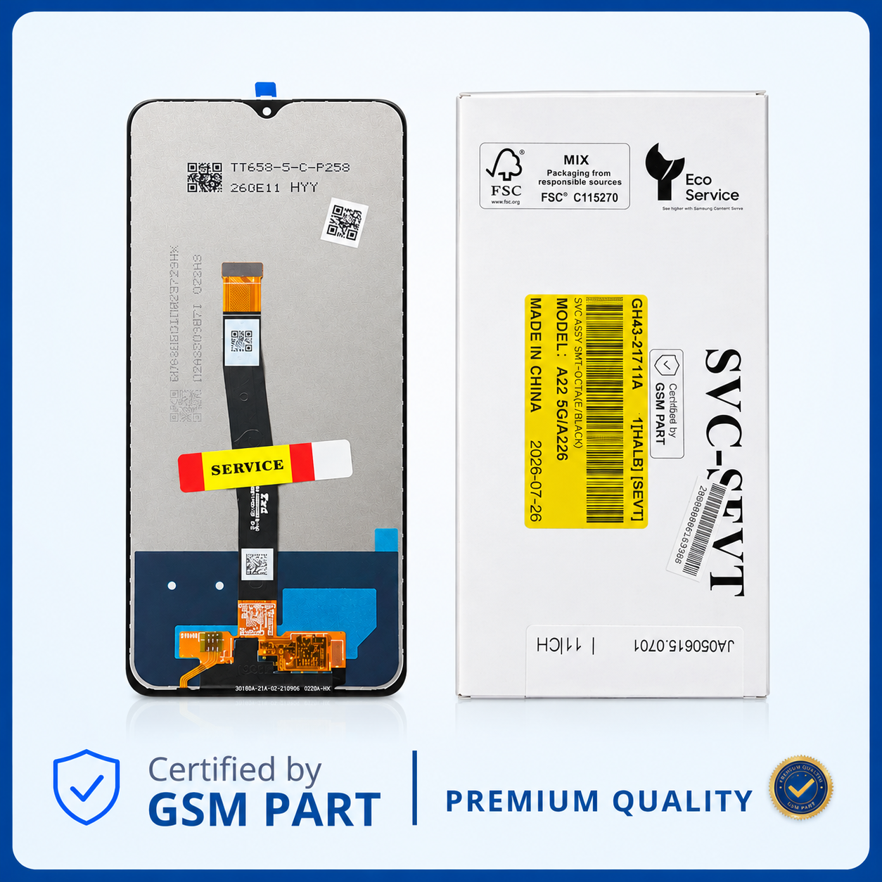 LCD SAMSUNG A22 - 5G (A226) N.F (SERVICE PACK) GSM PART