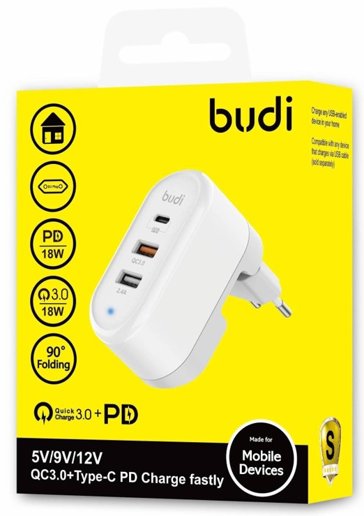 شارژر دیواری 30W بودی PD و فست با دو خروجی USB و یک خروجی USB-C و سری قابل چرخش مدل AC315TEW با گارانتی 18 ماهه (6 ماه تعویض) — تصویر ۴