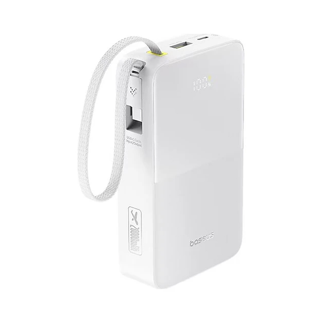 پاوربانک 10000 میلی آمپر باسیوس 22.5 وات مدل Baseus EnerFill FC51 Bipow2 Pro به همراه کابل متصل با گارانتی 24 ماهه شرکتی