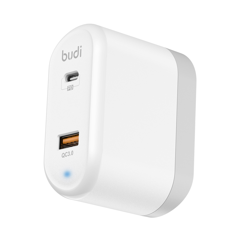 شارژر دیواری 36W بودی PD و فست با یک خروجی USB و یک خروجی USB-C و سری قابل چرخش مدل AC328UW با گارانتی 18 ماهه (6 ماه تعویض)