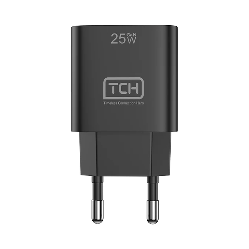 شارژر دیواری 25 وات تی سی اچ مدل TCH CB25 دو پین با 1 خروجی USB-C با گارانتی 18 ماهه شرکتی