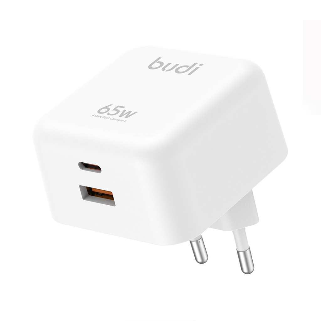 شارژر دیواری 65W GaN بودی PD و فست با 2 پورت مدل AC320EW با گارانتی 18 ماهه (6 ماه تعویض)