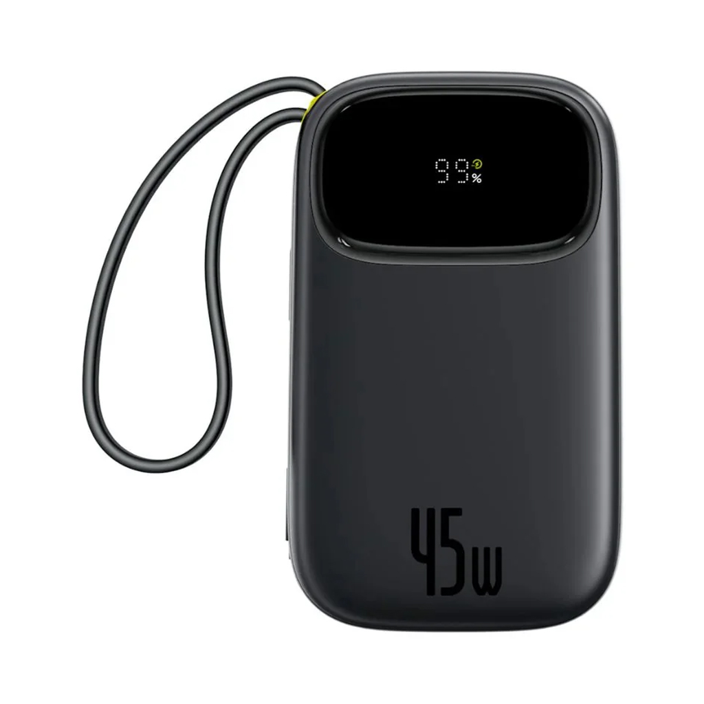 پاوربانک 20000 میلی آمپر باسیوس 45 وات مدل Baseus EnerFill FC31 Qpow 3 به همراه دو کابل USB-C و لایتنینگ متصل با گارانتی 24 ماهه شرکتی