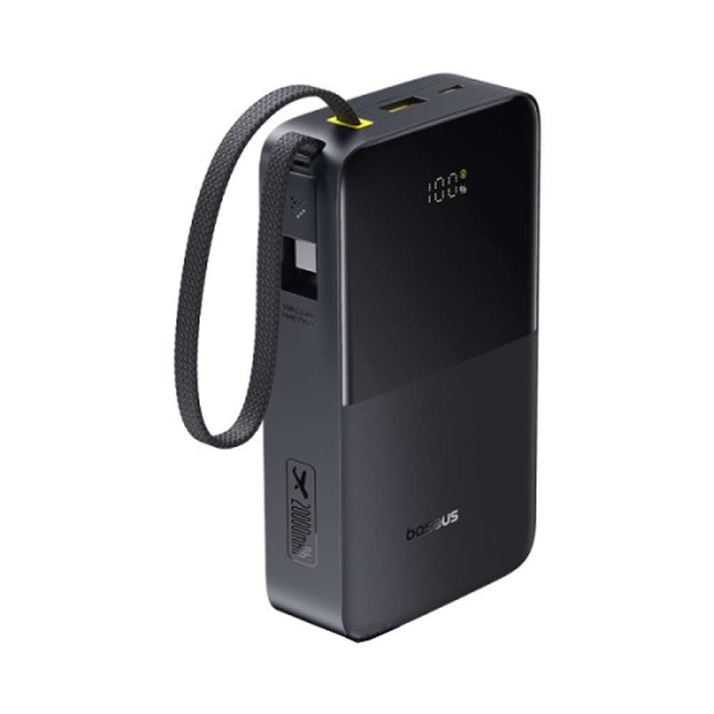 پاوربانک 20000 میلی آمپر باسیوس 22.5 وات مدل Baseus EnerFill FC51 Bipow2 Pro به همراه کابل متصل با گارانتی 24 ماهه شرکتی