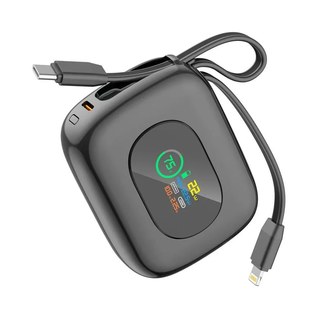 پاوربانک بودی PD و فست 10000mAh 22.5W دارای نمایشگر درصد شارژ و دو کابل متصل مدل PB823B با گارانتی 18 ماهه (6 ماه تعویض) مشکی