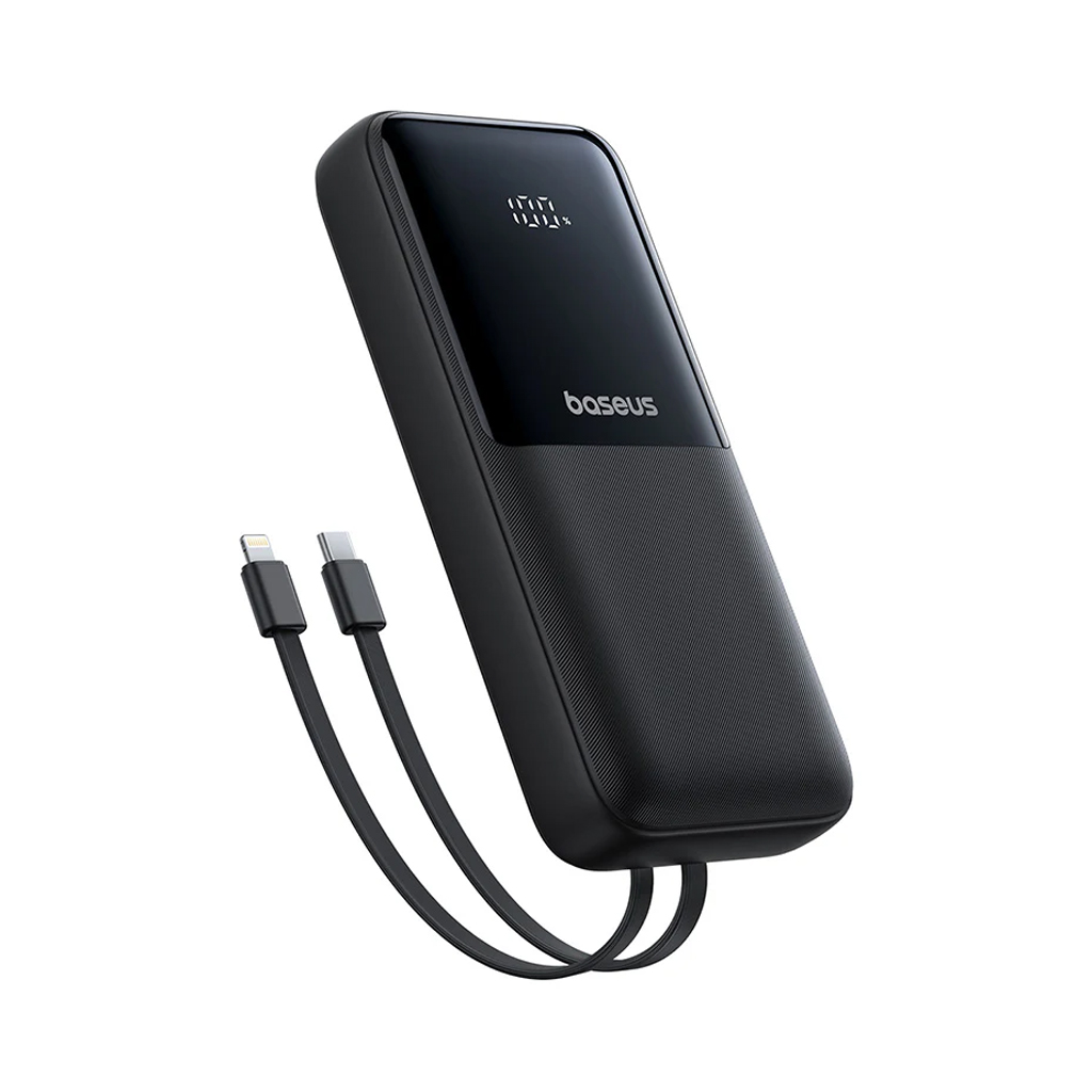 پاوربانک 20000 میلی آمپر باسیوس 22.5 وات مدل Baseus Lipow Dual Cable به همراه دو کابل لایتنینگ و USB-C متصل با گارانتی 24 ماهه شرکتی