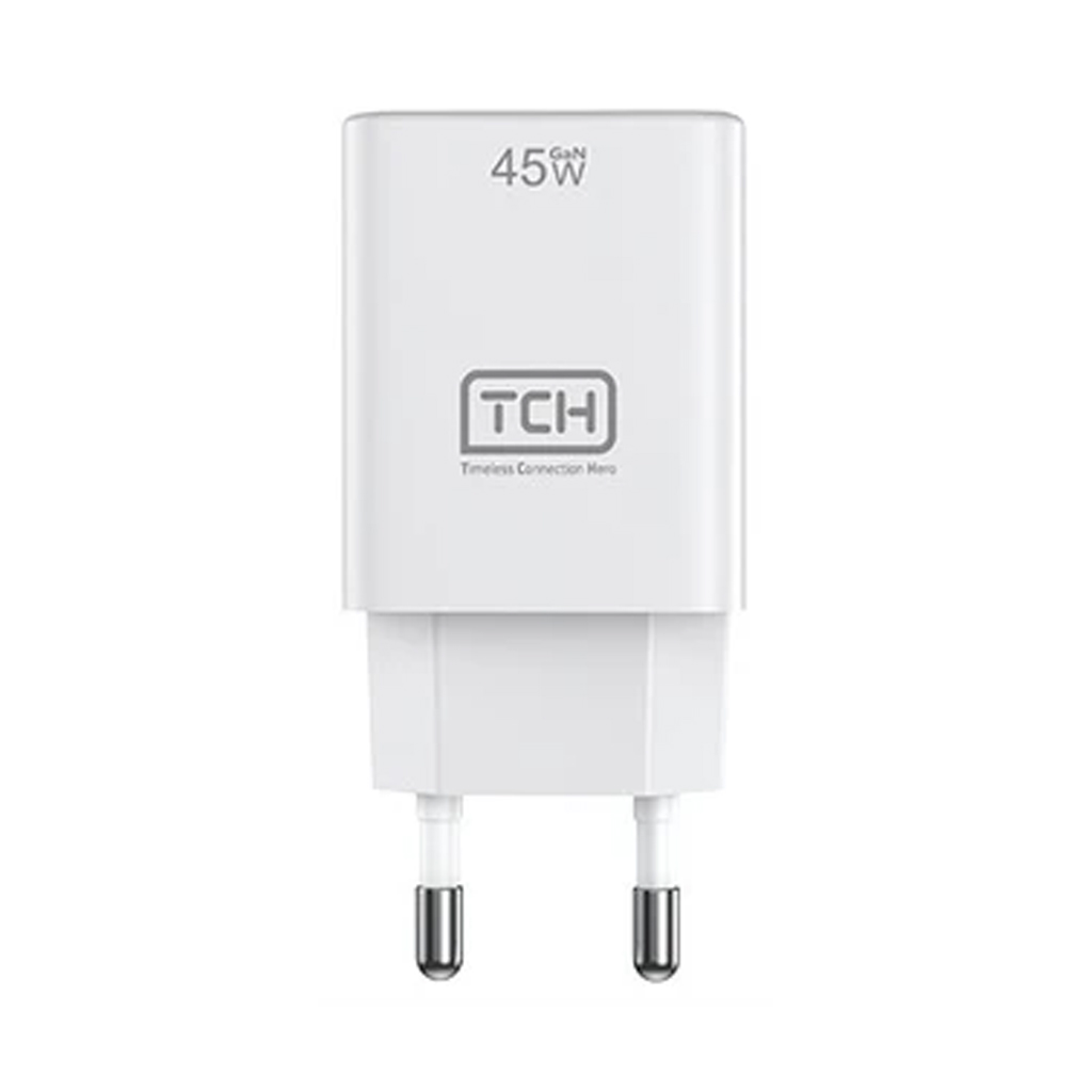 شارژر دیواری 45 وات تی سی اچ مدل TCH CB45 دو پین با 1 خروجی USB-C و 1 خروجی USB با گارانتی 18 ماهه شرکتی — تصویر ۲