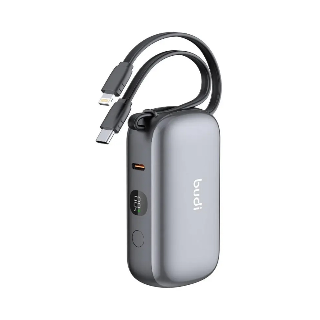 پاوربانک مینی بودی PD و فست 10000mAh 22.5W با نمایشگر درصد شارژ و دو کابل متصل مدل PB817H با گارانتی 18 ماهه (6 ماه تعویض)