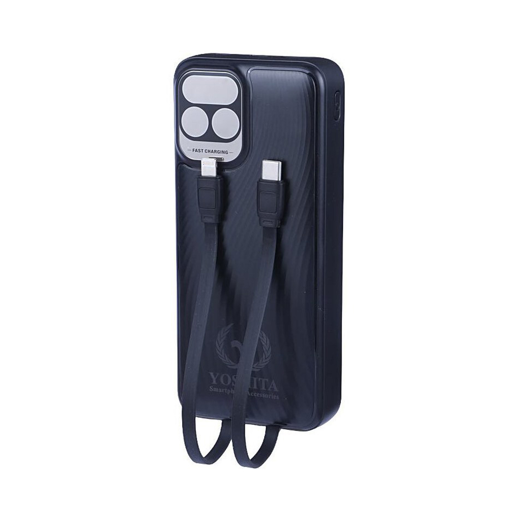 پاوربانک 20000 میلی آمپر یوشیتا 22.5 وات مدل Yoshita YP-004 دارای 2 کابل USB-C و لایتنینگ متصل با گارانتی 12 ماهه شرکتی