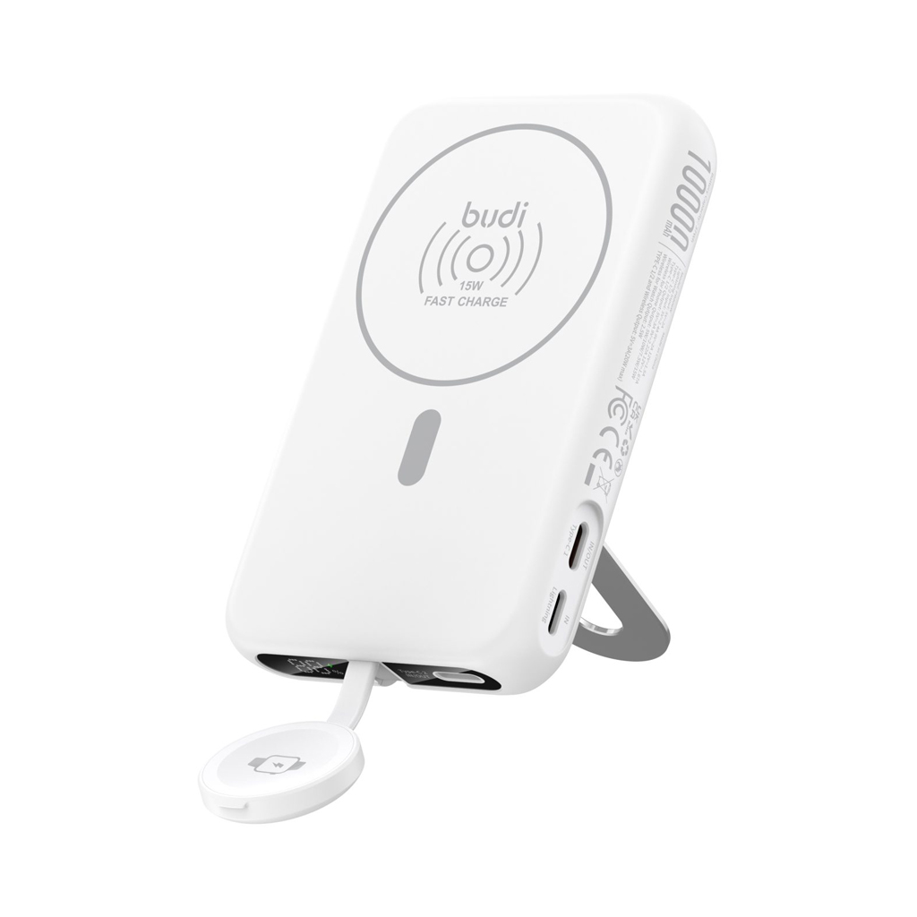 پاوربانک بی سیم بودی PD و فست 10000mAh 20W با دو پد شارژ بی سیم همزمان و نمایشگر درصد شارژ و قابلیت استند مدل PB806W با گارانتی 18 ماهه (6 ماه تعویض)