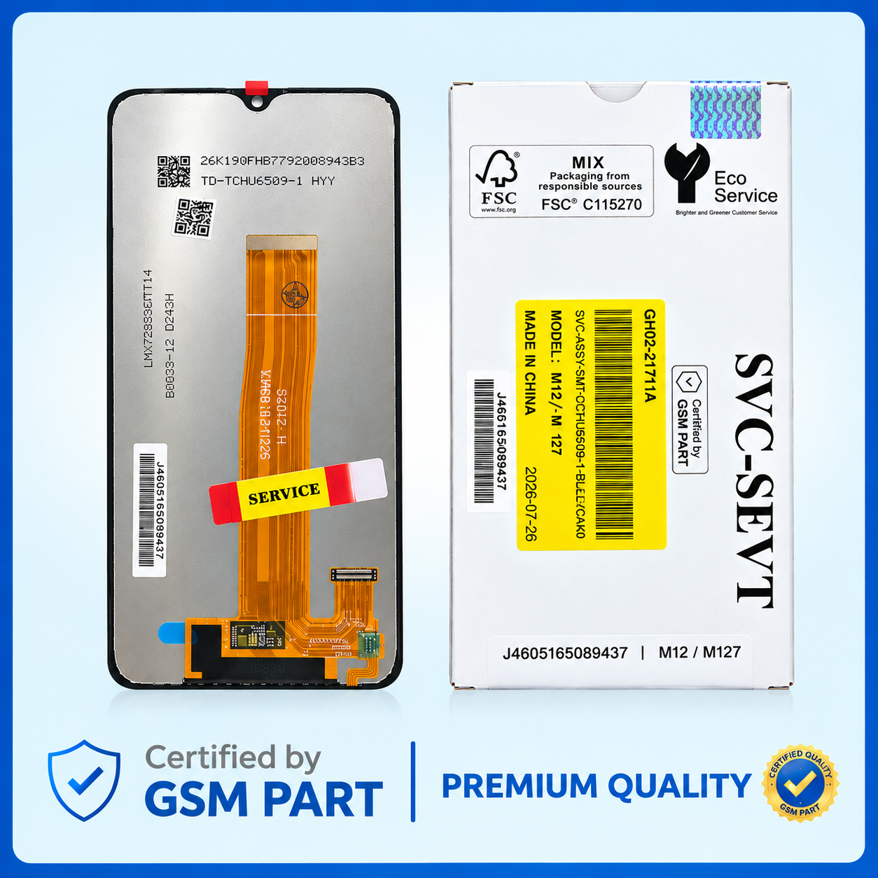 LCD SAMSUNG M12 (M127) N.F (SERVICE PACK) GSM PART