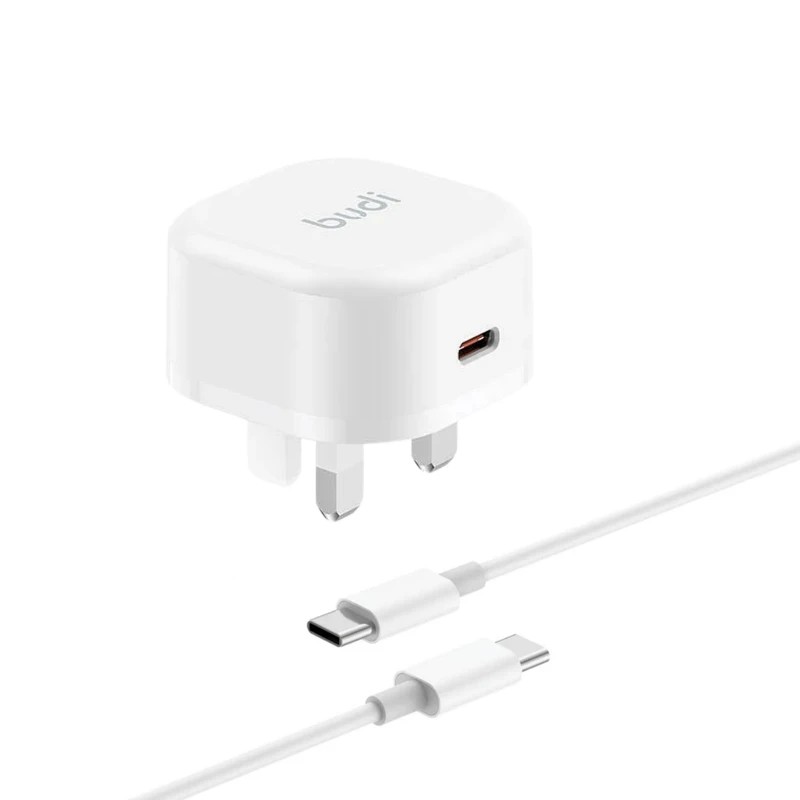 شارژر دیواری 20W بودی PD و فست سه پین با یک خروجی USB-C به همراه کابل 65W USB-C به طول 1.2 متر مدل AC361UTTWS با گارانتی 18 ماهه (6 ماه تعویض) — تصویر ۲