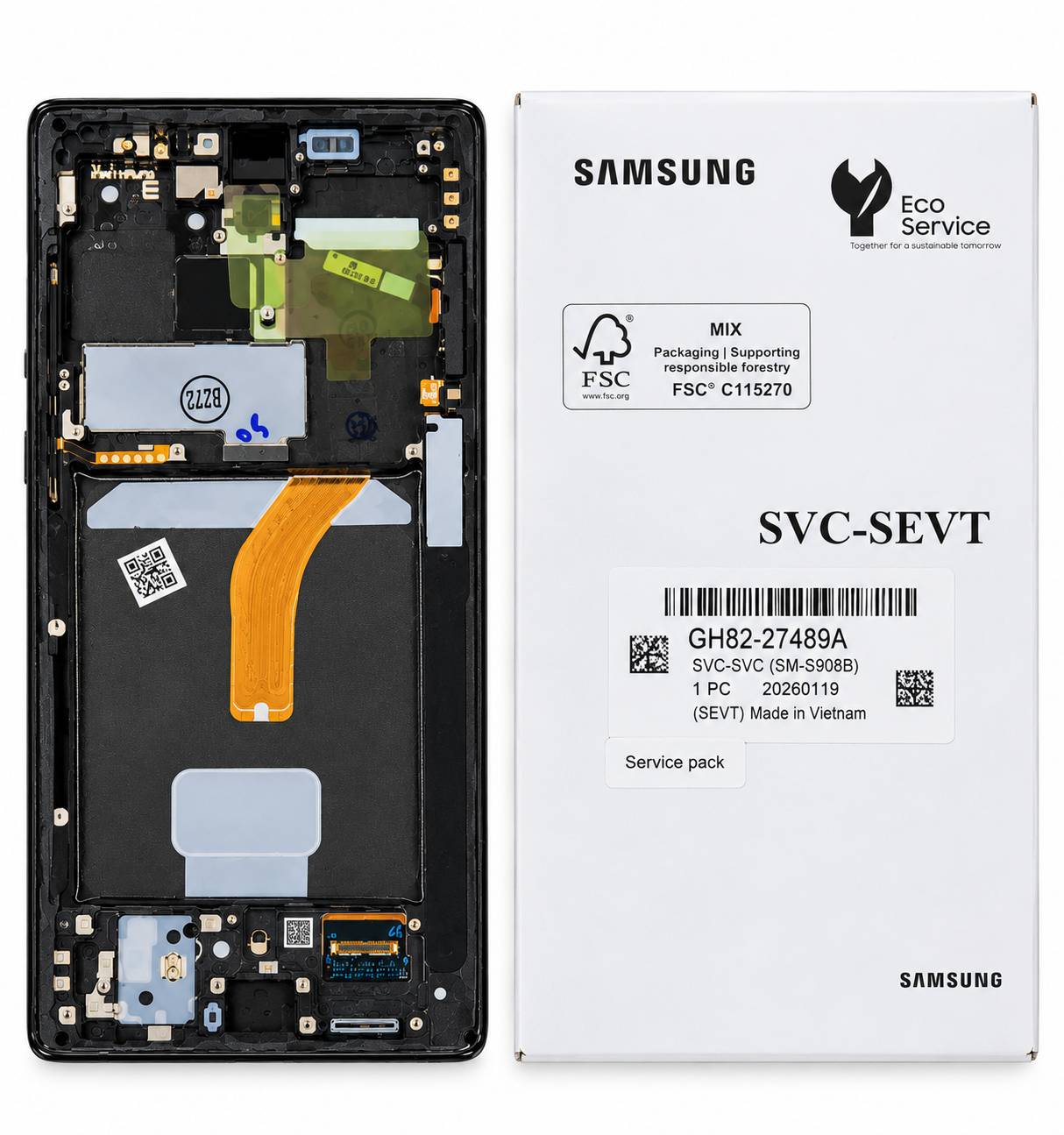 LCD SAMSUNG S22 ULTRA (S908) W.F (SERVICE PACK)